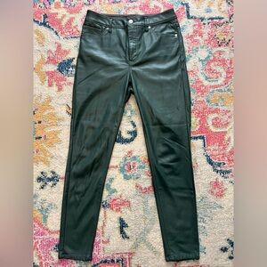 Express Faux Leather High Rise Pant Green Size 6